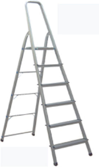 GTC Haushaltsleiter Aluminium Leiter Aluminium mit 2x6 Stufen 160cm