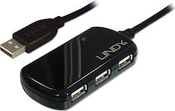 Lindy Hub 4 Porturi USB 2.0 Cu Conectare USB-A