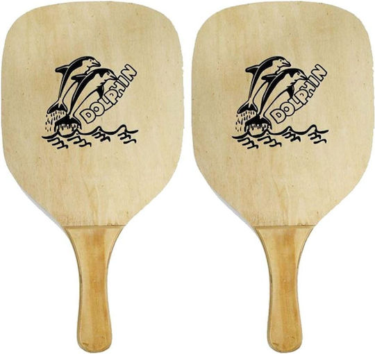Algino Dolfin Beach Rackets Kit Beige with Straight Handle Beige