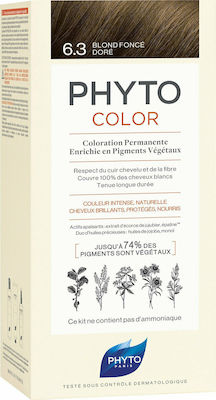 Phyto Phytocolor Set Hair Dye no Ammonia 6.3 Blonde Dark Gold 50ml