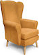 Classic Ohrensessel Gelb 80x80x114cm