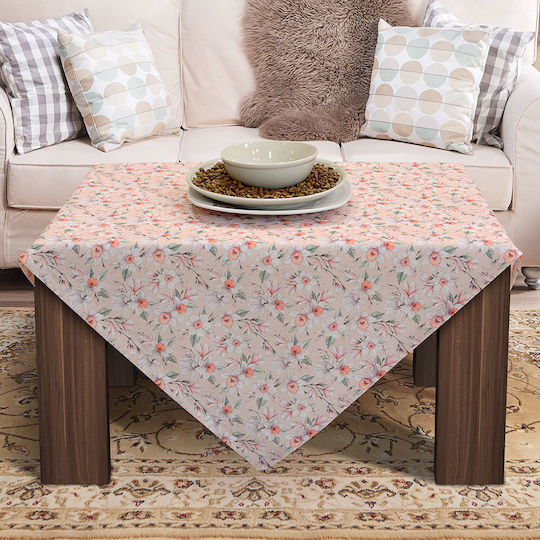 Lino Home Καρέ Τραπεζομάντηλο Cesira Pink 90x90εκ.