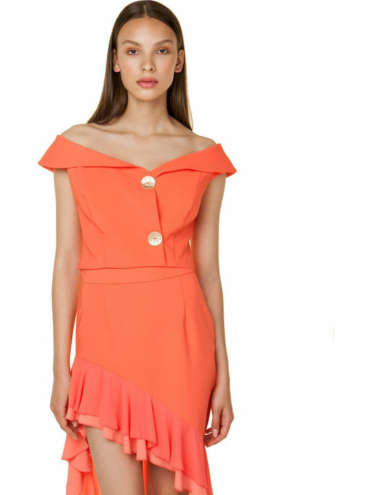 Toi&Moi Summer Women's Blouse Short Sleeve Orange