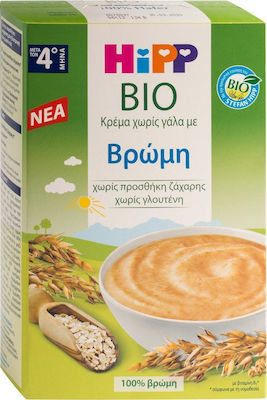 Hipp Βρεφική Κρέμα Bio Χωρίς Γάλα με Βρώμη 4m+ 200gr χωρίς Γλουτένη