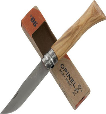 Opinel Ελιά Νo 6 Inox Taschenmesser Beige mit Klinge aus Rostfreier Stahl