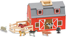 Melissa & Doug Fold & Go Barn Wooden Dollhouse Βαλιτσάκι Αχυρώνας