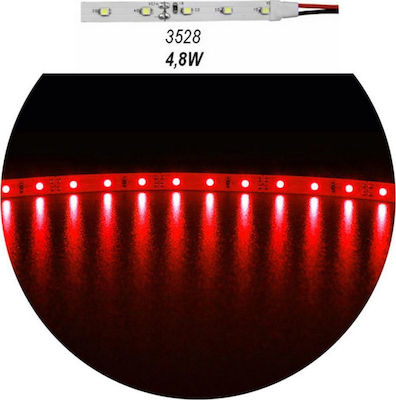 Adeleq Bandă LED Alimentare 12V cu Lumină Roșu Lungime 5m și 60 LED-uri pe Metru SMD3528