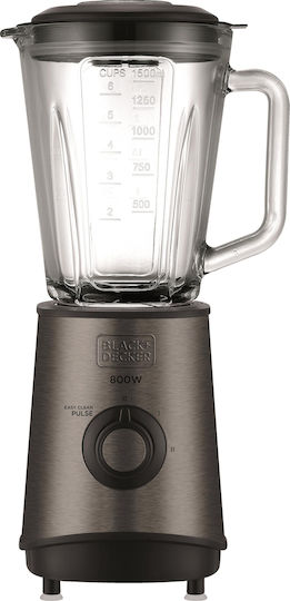 Black & Decker BXJB800E Blender with Glass Jug 1.5lt 800W Gray