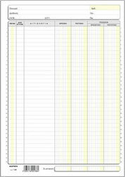 Χαρτοσύν Καρτέλα Λογιστική 4-στήλη (Όρθια) Buchhaltung Ledger Papier 100 Blätter 138