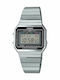Casio Vintage Iconic Digital Men's Watch 35.5mm Chronograph Battery with Silver Metal Bracelet
