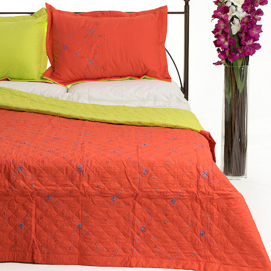 Sette Colori Embroidery 024 Coverlet Super King Orange 220x240cm 3 Pieces Sette Colori Embroidery 024 Coverlet Super King Orange 220x240cm 3 Pieces