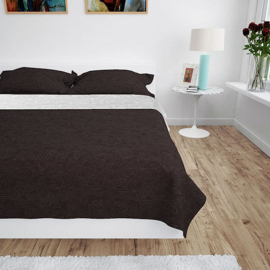 vidaXL Coverlet Single from Polyester Cream Brown 170x210cm