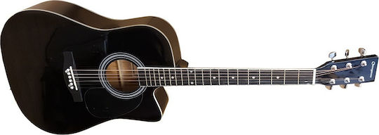 Jacky Jackson Akustisch Gitarre J.J Cherry Stone 801C Ausschnitt Schwarz