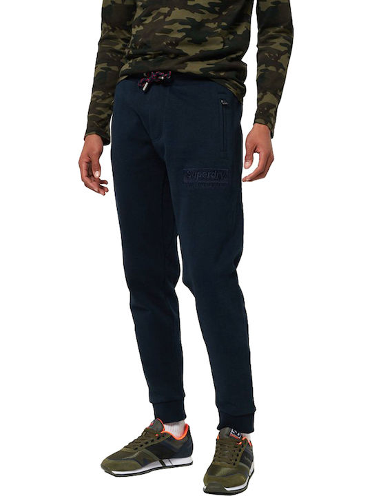 International Applique Sweatpants with Elastic Navy Blue