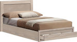 Κρεβάτι Μονό Ξύλινο Melany με Συρτάρια & Τάβλες 90x190cm