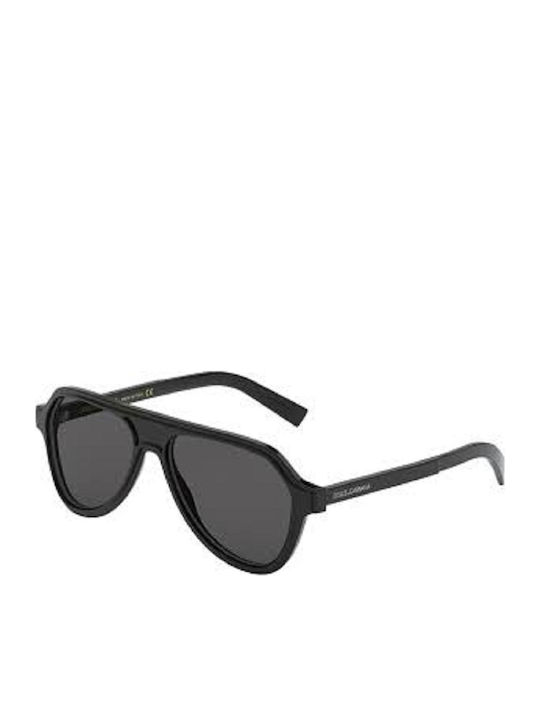 Dolce & Gabbana Men's Sunglasses with Black Plastic Frame and Black Mirror Lens DG4355 501/87