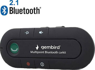 Gembird Bluetooth Αυτοκινήτου για το Αλεξήλιο (Multipoint / με USB θύρα Φόρτισης)