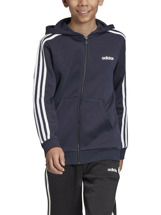 Adidas Αθλητική Παιδική Ζακέτα Φούτερ Βαμβακερή με Κουκούλα για Αγόρι Navy Μπλε Sport Inspired Essentials