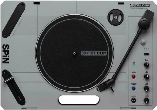 Reloop Spin Πικάπ με Belt Drive, Προενίσχυση και Ενσωματωμένα Ηχεία Γκρι
