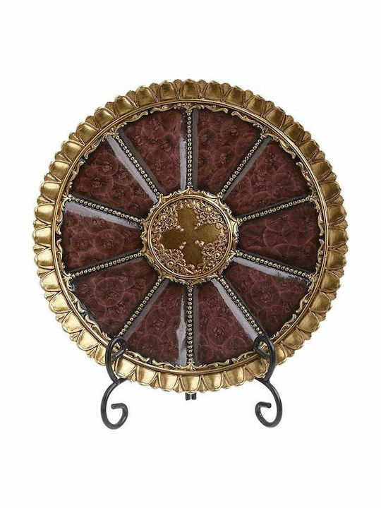 Inart Platou Decorativ Rotundă Sticlă Roz 1buc 30x30x4buc