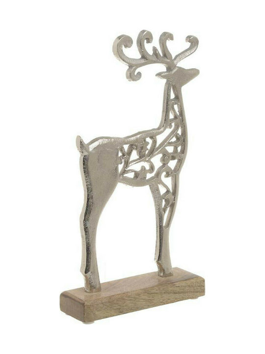 Inart Christmas Wooden Figure Reindeer Silver 30x30x5cm
