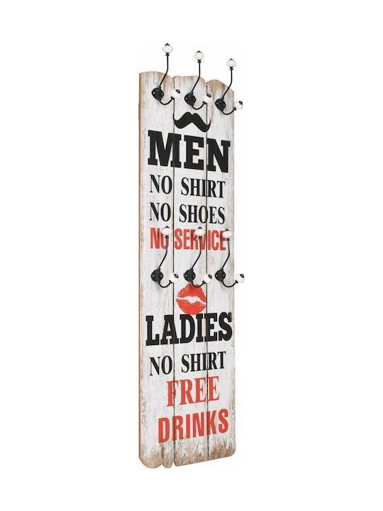 vidaXL Wooden Vintage Wall Hanger Men Ladies wi...