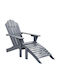 Deckchair Wooden Gray 96x70.5x92cm.