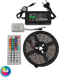 GloboStar Wasserdicht LED Streifen Versorgung 12V RGB Länge 5m und 60 LED pro Meter Set mit Fernbedienung und Netzteil SMD5050