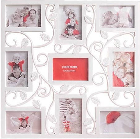 JK Home Decoration Πολυκορνίζα Τοίχου 9 Θέσεων Πλαστική με Λευκό Πλαίσιο