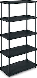 Plastic Shelf QBlack 4080S/4 With 5 Black Shelves 80x40x173.4 cm 175207.0161