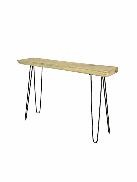 Console Table of Solid Wood & Metal L120xW30xH80cm