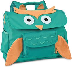BixBee Owl Backpack Σχολική Τσάντα Πλάτης Νηπιαγωγείου σε Τιρκουάζ χρώμα