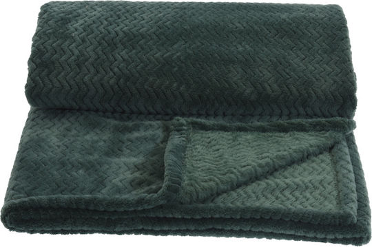 Zaros 796HM Armchair Throw Velvet 130x160cm Green