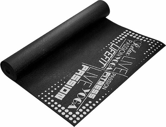 Lifefit Yoga Mat SlimFit Covor de exerciții fizice Yoga Negru (173x58x0.4cm)