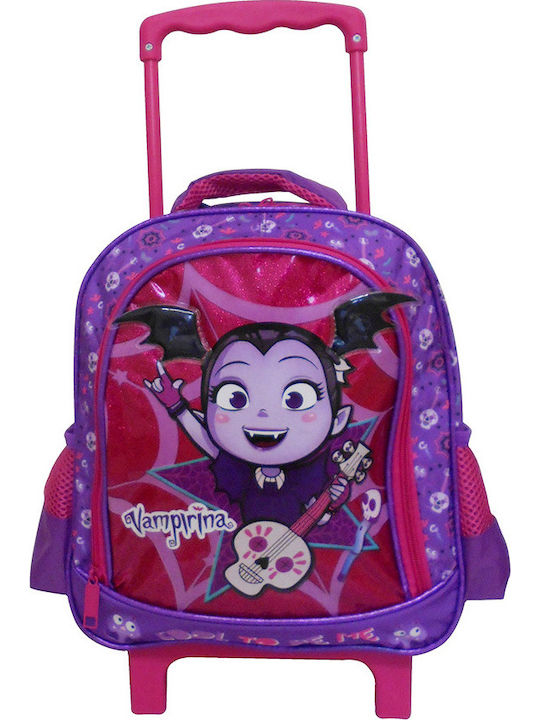 Diakakis Vampirina School Bag Trolley Kindergarten Purple with Water bottle holder