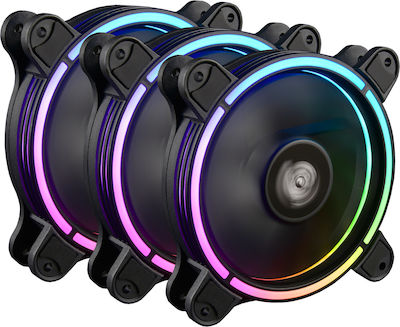 Enermax T.B. RGB AD. Case Fan 120mm με Σύνδεση 4-Pin PWM 3τμχ