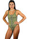 Rock Club BP4033 One-Piece Swimsuit Animal Print Khaki