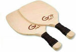 Amila Beach Rackets Set Beige with Straight Handle Black