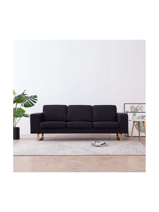 Canapea Cu Trei Locuri Neagră 200x82x75cm