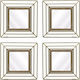 Inart Wall Mirror with Beige Metallic Frame 40x40cm 4pcs