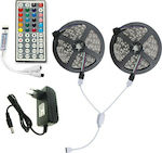 2Χ5 Μέτρων LED Strip Power Supply 12V RGB Length 2x5m and 60 LEDs per Meter Set with Remote Control and Power Supply SMD2835