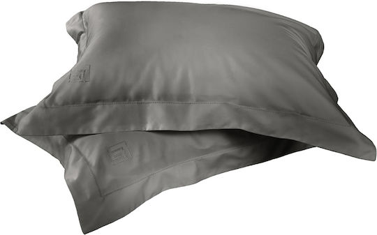 Guy Laroche Silky Σετ Μαξιλαροθήκες Oxford Anthracite 52x72εκ.
