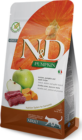 Farmina N&D Pumpkin Adult Dry Food Grain-Free & Gluten-Free for Adult Cats with Pumpkin / Deer 0.30kg