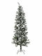 Χριστουγεννιάτικο Δέντρο Βελόνες Πράσινο Χιονισμένο Slim 180εκ με Μεταλλική Βάση