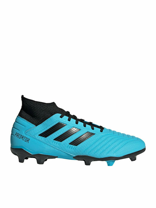 Adidas Predator 19.3 FG Ψηλά Ποδοσφαιρικά Παπούτσια με Τάπες Bright Cyan / Core Black / Solar Yellow