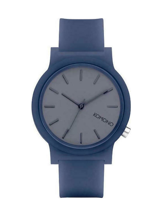 Komono Watch with Navy Blue Rubber Strap KOM-W4307