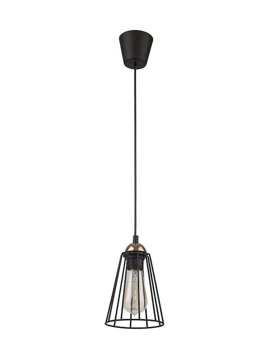 TK Lighting Galaxy Pendant Light Single-Light Grid for Socket E27 Black