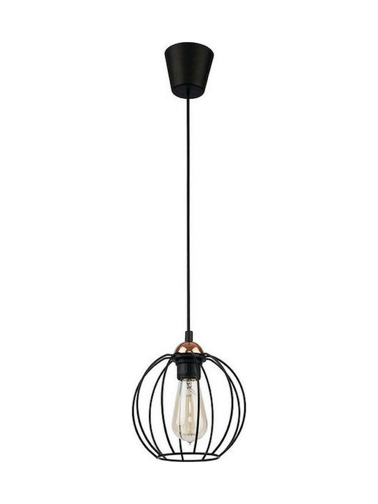 TK Lighting Galaxy Pendant Light Single-Light Grid for Socket E27 Black