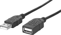 Manhattan 308519 USB 2.0 USB-A мъжки към USB-A женски 1м