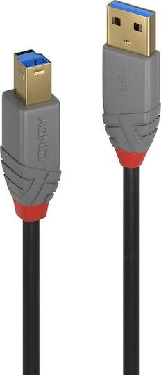 Lindy USB 3.0 Cablu USB-B - USB-A Negru 0.5m 36740
